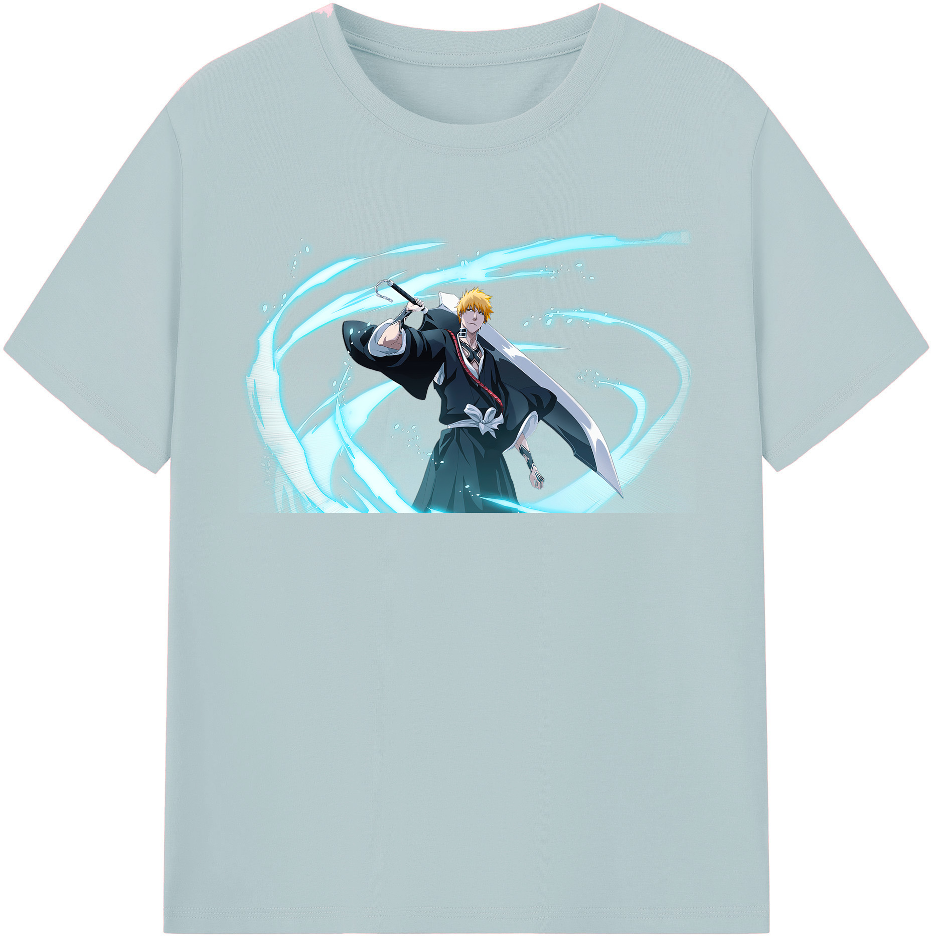 （画像用） ブリーチ 黒崎一護（くろさき いちご）BLEACH Kurosaki Ichigo 綿100％半袖Tシャツ（フロントプリント）